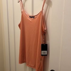 Brand new, pink velvet tank